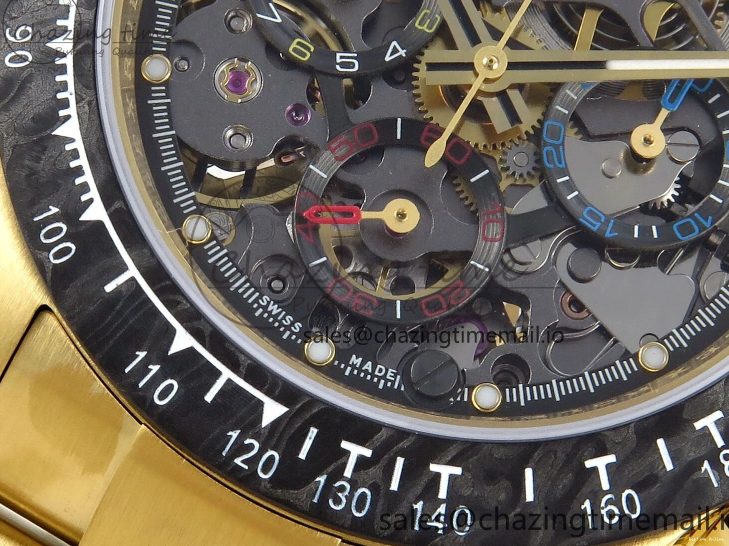 0409 Daytona Artisans Skeleton YG ADGF Best Edition Skeleton Dial on YG Oyster Bracelet SA FlexibleFit 754